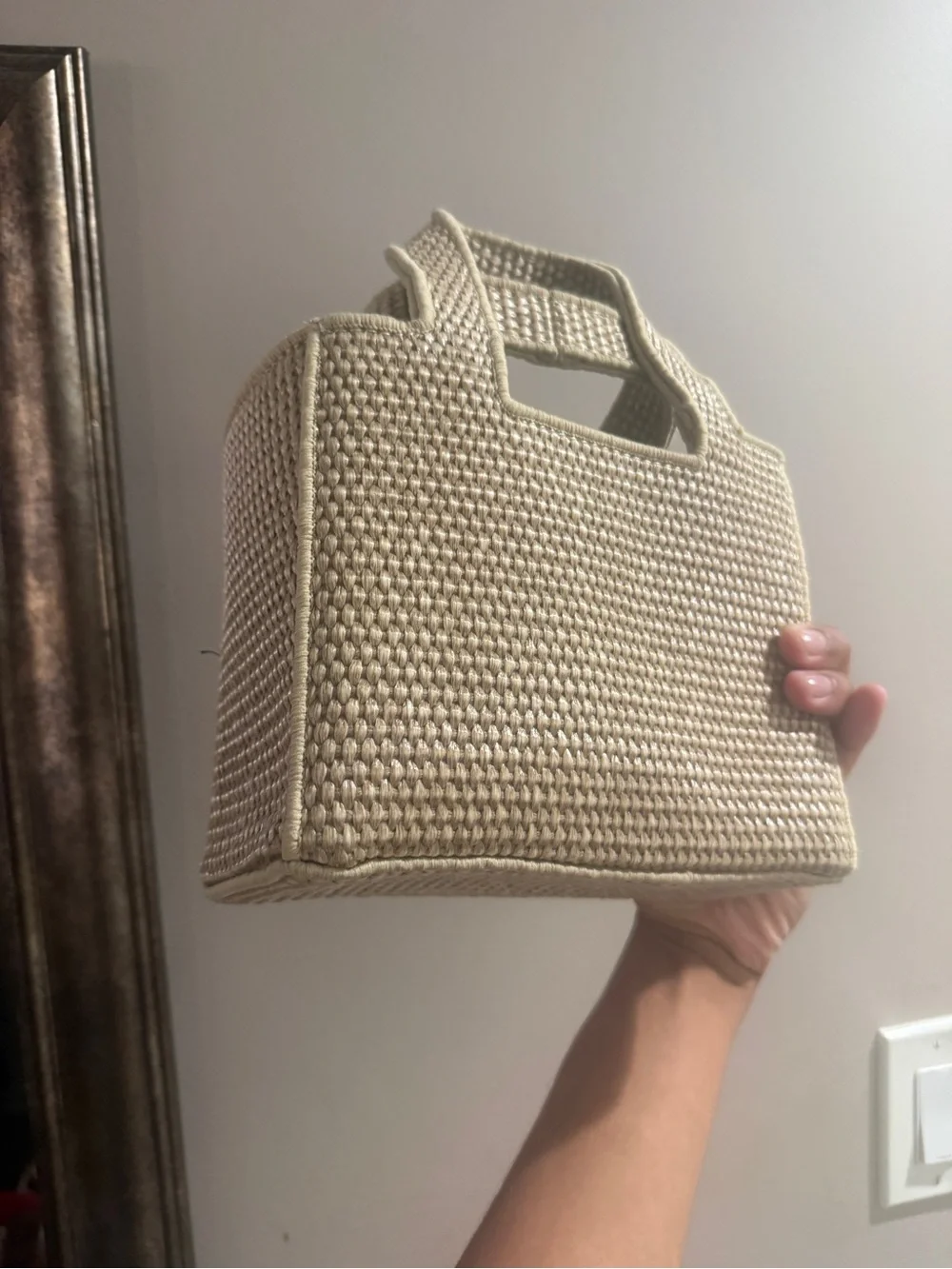Loewe Natural Woven Logo Mini Tote